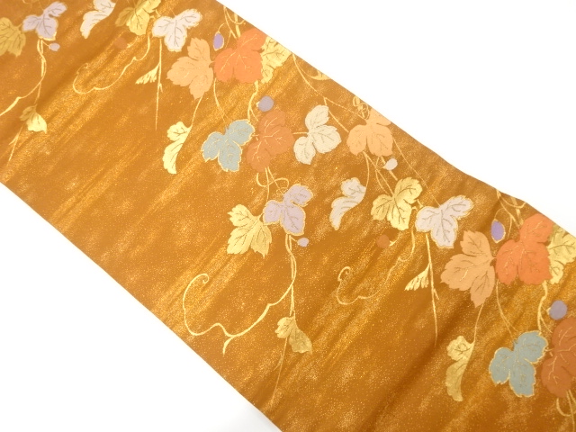 JAPANESE NAGOYA OBI / WOVEN  IVY LEAVES